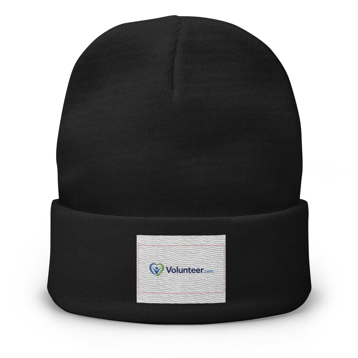 Black beanie with a Volunteer.com logo label