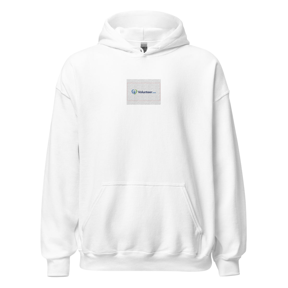 Volunteer.com Unisex Hoodie embroidered on front and large direct to garment print on back
